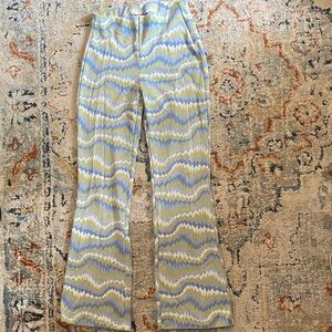 Urban Outfitters Blue and Yellow Flare Pants